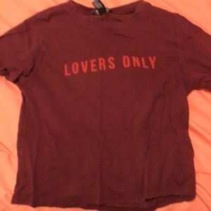 Lovers Only red cropped tee